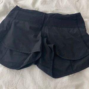 Black lululemon running shorts